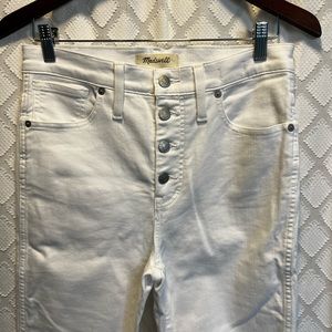 Madewell 10” High Rise Skinny Crop with Magic Pockets, white, women’s size 29